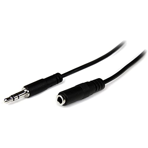 StarTech 1m Slim 3.5mm Audio Extension Cable, Male to Female (MU1MMFS) - size: 3 ft / 1m, style: Slim