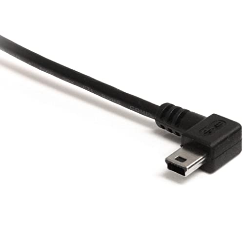 StarTech 6ft Left Angle USB 2.0 A to Mini-B Cable, Black (USB2HABM6LA) - size: 6 ft / 2m, style: Left Angle