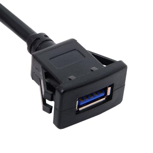 chenyang USB 3.0 Flush Mount Male to Female Extension Cable for Car Dashboard Panel Mount 1.0M - color: Male to Female with Latch