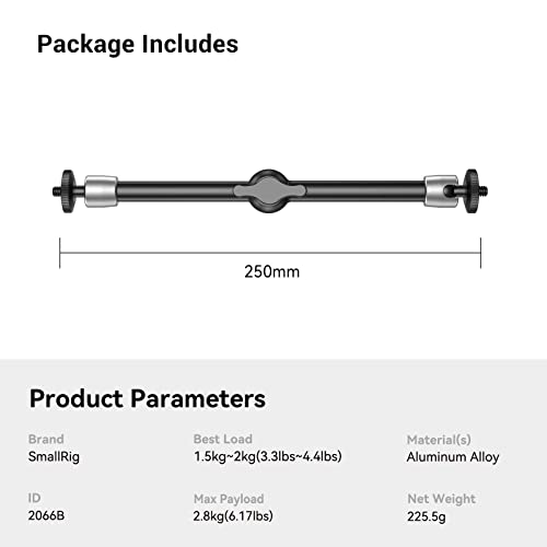 SmallRig 9.8 inch Adjustable Articulating Magic Arm with Both 1/4" Thread Screw for LCD Monitor/LED Lights - 2066B - style: 1-Pack
