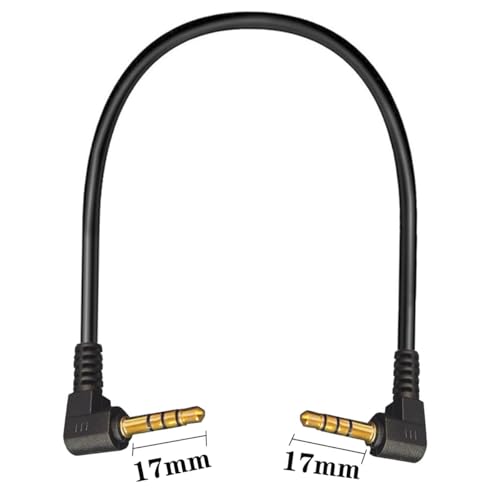 Lengthening(17mm) 4Pole 3.5mm Male to Male TRRS Audio Short Cable (15cm) - style: Double 90Deg