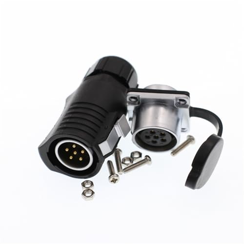 HangTon LP20 6 Pin Connector Plug Panel Socket Female Male Waterproof IP67 Electrical Quick Connect Bulkhead - color: Male Plug and Female Socket, size: 6-pin