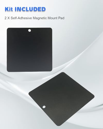 Aluminum Roof Self-Adhesive Magnetic Mount Pads|Self-Adhesive Steel Plate Enable Magnet LED Light Bar/Pod Light/Beacon/Spotlight/Radio on Aluminum Truck/SUV/RV Roof| Powder-Coated Quick Install -2 PCS - size: 2 Pack