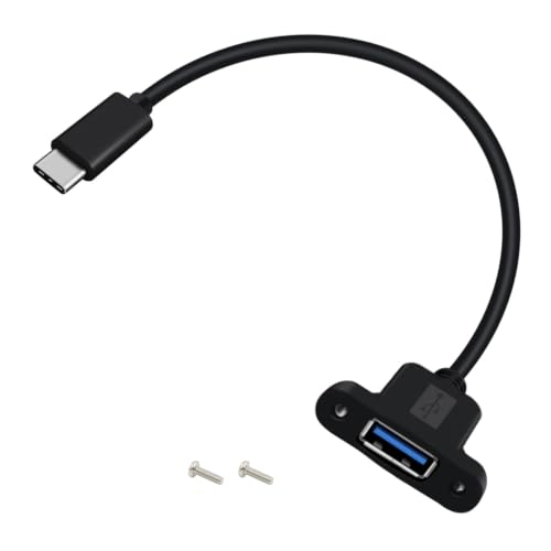 Panel Mount USB C 3.0 Extension USB Panel Mount Cable 5Gbps Data Transmit and Power Supply for Laptops PC, Car Boat Dashboard Panel (USB C, 0.3 m/ 1 ft) - color: USB C, size: 0.3 M/ 1 Ft