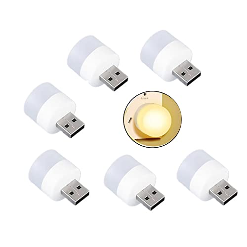Sokelinn-six 6 Pack Mini USB Night Light, Plug in LED Lamp Decorative Lighting Party Festival (Yellow) - color: Yellow