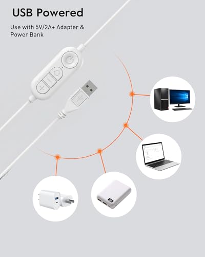 LitONES Ring Light for Laptop, Monitor, Desk, Eye-Caring Diffused LED Light - color: White 1 Pack
