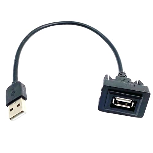 2Pcs Male to Female USB Port Vehicle Power Socket Adapter,34 * 23mm Square Car Dash Port for Toyota Camry RAV4 Corolla