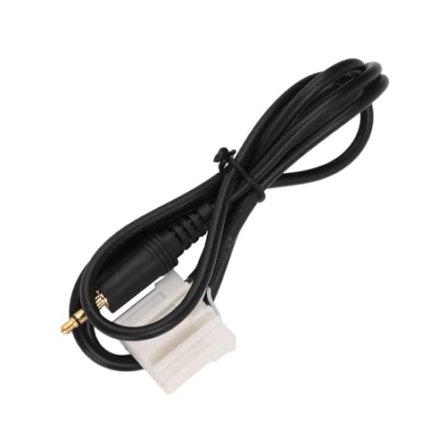 Aramox Car Aux Audio Cable, 1m Long AUX Audio Input Adapter 3.5mm Clear Sound Black Replacement for 2 3 5 6 MX5 RX8 Music Player