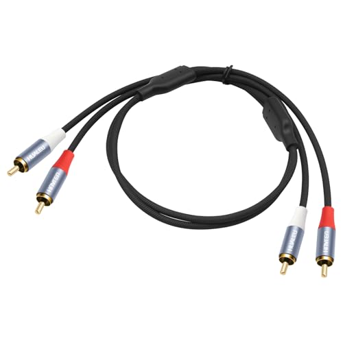 10FT Gold-Plated 2RCA Male to 2RCA Male Aluminum Shell Auxiliary Audio Cord,2 RCA M/M Stereo Audio Cable for Amplifier,TV,Mixer,Audio player-2Pack - size: 10Feet*2