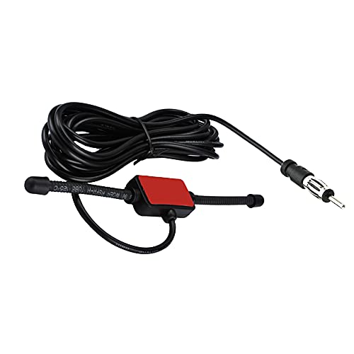 Universal Stereo Car Antenna AM FM Radio Antenna Car Adhesive Hidden Patch Antenna Truck Car Radio Antenna 10ft DIN Plug Connector - color: Universal Antenna