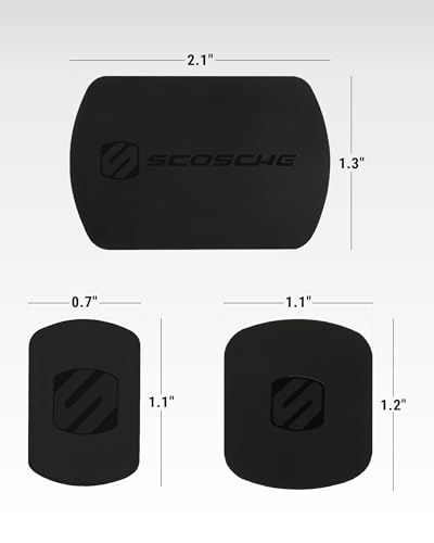 Scosche MAGRKI MagicMount Replacement Metal Plate Kit, Universal Metal Plates (Not Magnets) Required for Magnetic Phone Holders for Car, Compatible with Most Phones and Cases, Black - size: 3 Plates, style: Original