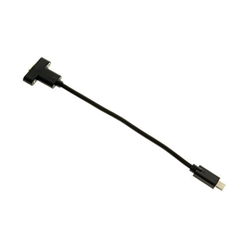 Coolgear USB 3.2 Gen 2 Type-C Male to Female Panel Mount Extension Cable - 8 inch - 10Gbps - 3A Charging - Shielded - size: 8 inch