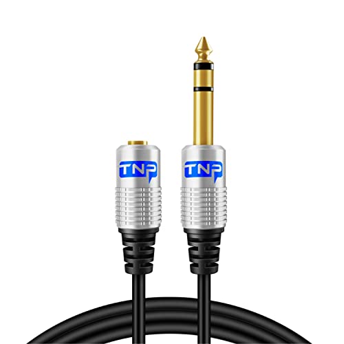 TNP 6.35mm Male to 3.5mm Female Stereo TRS Headphone Adapter Cable, 15FT - size: 15FT