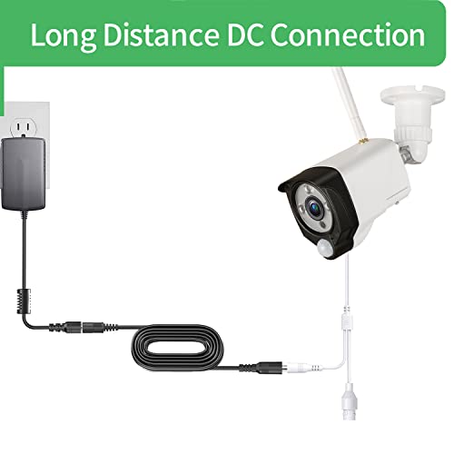 3.3FT 1M DC Power Extension Cable 5.5mm x 2.1mm,for CCTV Camera IP WiFi Camera,DVR,LED Strip,DC Power Supply Adapter Extender Wire,Black (Pack of 2) - size: 3.3FT