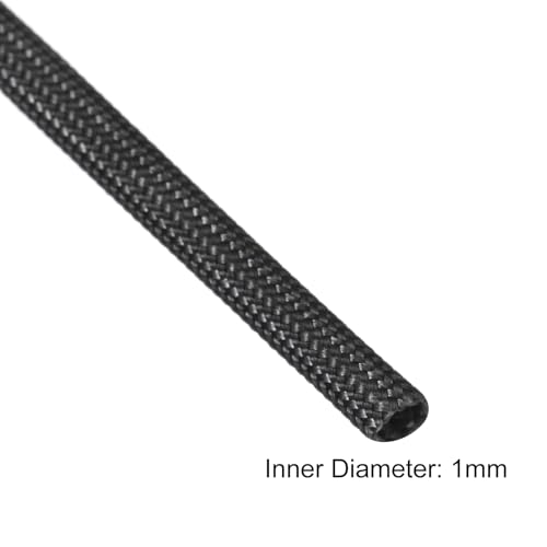 uxcell Insulation Braid Sleeving, 16.4Ft-1mm High Temp Fiberglass Sleeve Black - color: Black, size: 1mm