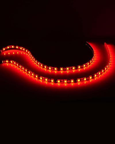 Keiurot 12V Led Light Strip for Cars 24Inch Connectable & Waterproof, 4Pack - color: Red Led Strip 24" Connectable