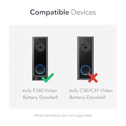 Adjustable 0-35° Angle Mount for eufy Security Video Doorbell E340