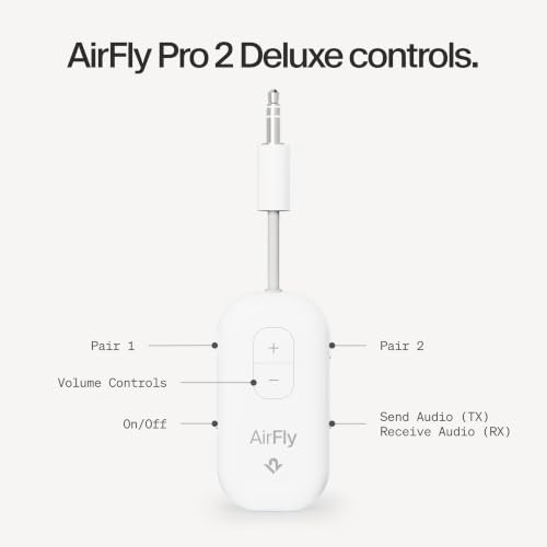 Twelve South AirFly Pro 2 Deluxe, Wireless Bluetooth Adapter, White - color: White, style: AirFly Pro 2 Deluxe
