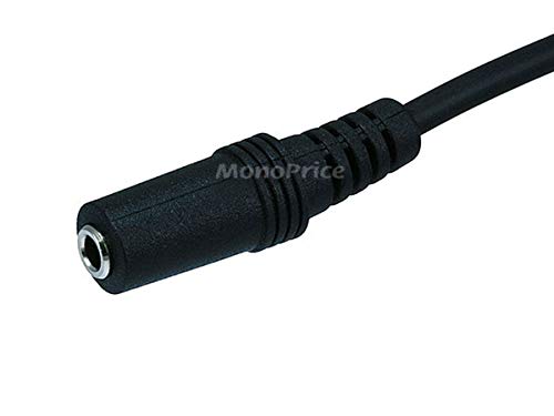Monoprice 3.5mm Stereo Jack Cable - TRS, Male to Female, 25 Feet, Black - size: 25 Feet