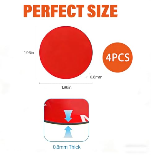 4Pcs 2‘’ Heavy Duty Adhesive Sticky Pads for Dash Cam - size: 4Pcs Round