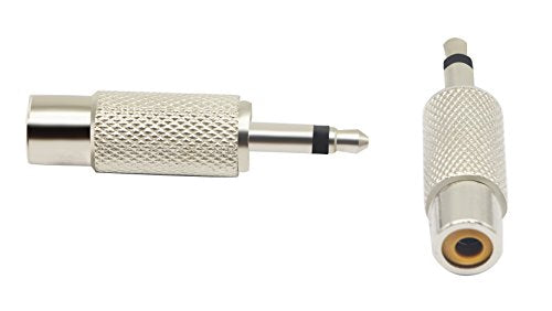 RCA to 3.5MM Audio TS Adapter 3.5mm 1/8" Mono Plug Male to RCA Female Jack Adaptor Connector(Silver (2 Packs, 2-Pole) - color: 2 Packs, 2-Pole