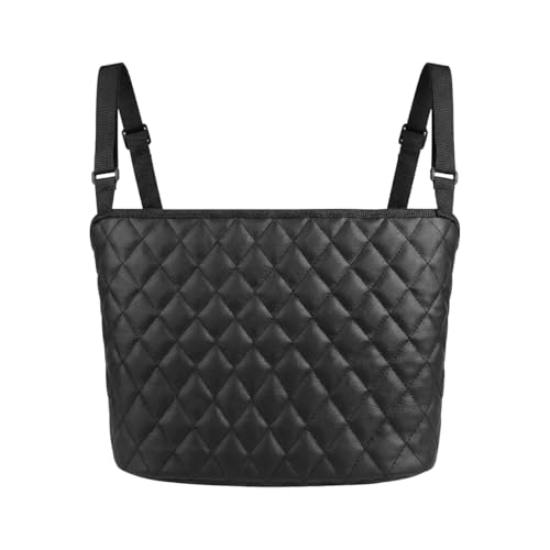 Car Purse Holder Between Seats, Leather Vehicle Front Seat Handbag Organizer Pocket, Automotive Interior Hanger Storage Pouch Holder, Universal for SUV Automobile Truck (No Pocket) - size: No Pocket