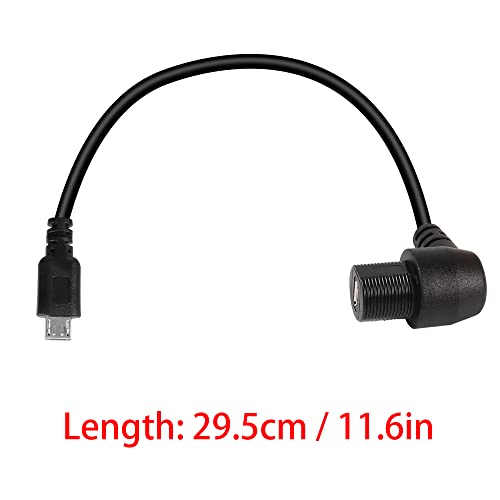 QIANRENON 90° Right USB Panel Flush Mount Waterproof Extension Cable Micro USB 5 Pin Angle Micro Male to Female Connector for Fixied on Dashboard of Car,Boat,Motorcycle,28cm/11in (Pass-Through) - style: Pass-through