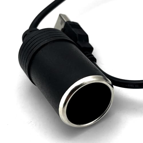 MGI SpeedWare USB to Car Cigarette Lighter Socket with Step-Up Converter Adapter Cable, USB-A 5V to 12V Female Plug-in, Max Power 8W