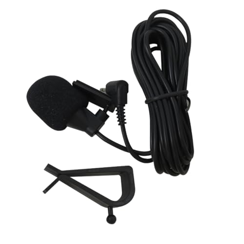 2024 Upgrade Car Microphone Stereo 3.5mm Jack Assembly Mic Car Radio Microphone for Kenwood Power Acoustik JVC Sony Jensen Alpine Car Vehicle Head Unit Bluetooth Enabled Audio GPS DVD