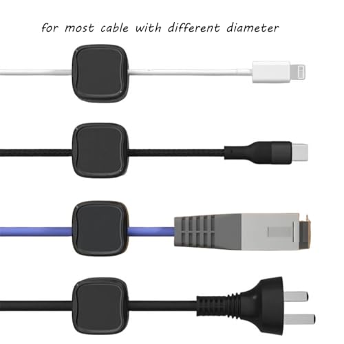Cable Holder Clips Magnetic Cord Management Self Adhesive Wire Charger Cable Keeper for Home Office Car 6 PCS