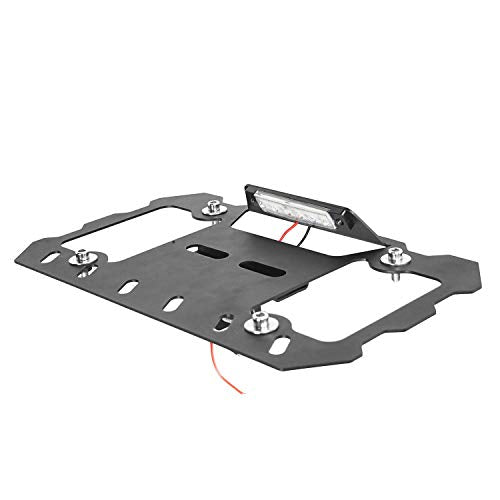Hooke Road Shackle D Ring License Plate Mount Bracket Relocation Holder w/White LED Light for 1955-2026 Jeep Wrangler CJ YJ TJ JK JL Gladiator JT