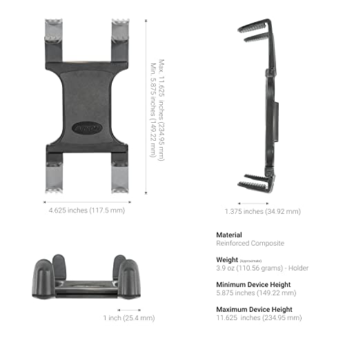 ARKON Mounts Center Extension Car Headrest Slim-Grip Tablet Mount | Headrest Car Mount | Designed for Passenger Entertainent | Compatible with iPad, Samsung, Kindle, and More | TAB3-RSHM