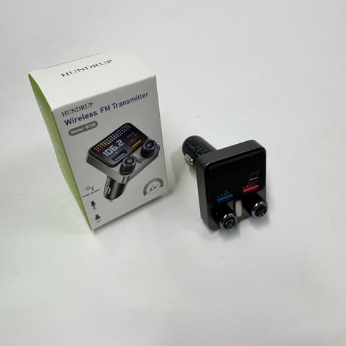 Bluetooth 5.4 Car Adapter 48W Charging USB Bluetooth Adapter for Car,Wireless Fm Transmitter Radio,Song Switching,Handsfree Calling and Audio Receiver,HiFi Music Player,Matrix LED Effects - color: Matte Black-48W
