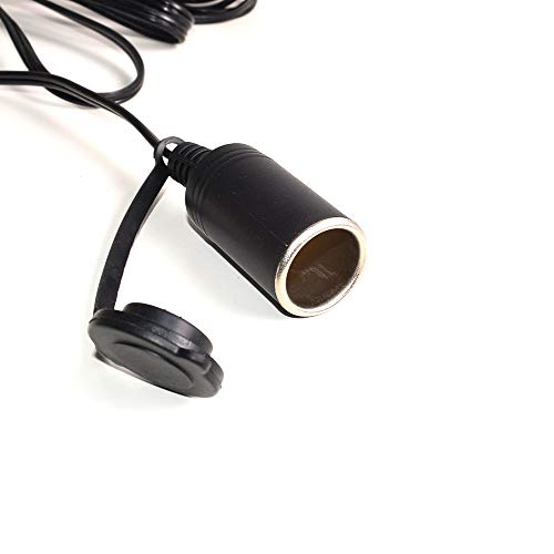 Car Cigarette Lighter Extension Cable Plug Male to Female Socket with On Off Switch & Indicator Light with 10A Fuse 18AWG Cord 3M 9.8FT (Black) 12V 24V