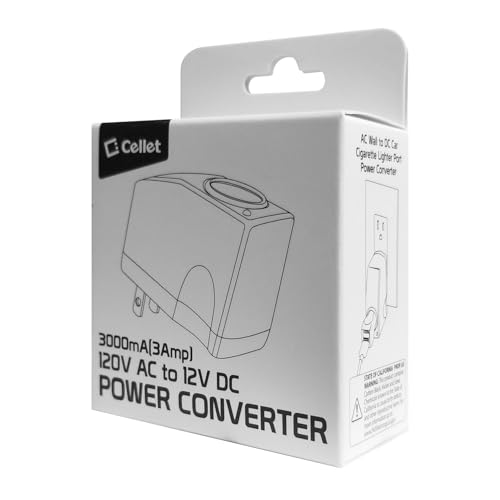 Cellet AC to DC Adapter Convert 120V/110V to 12V AC/DC Power Converter Car Cigarette Lighter Socket (Maximum Power Rating 3Amp (3000mA)) (Not for Air Compressor, Air Pump, Vacuum)