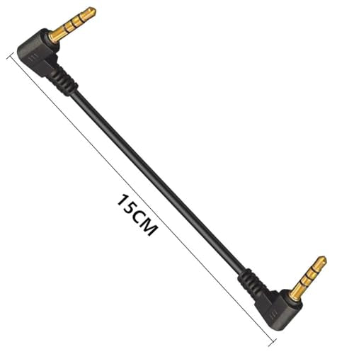 Lengthening(17mm) 4Pole 3.5mm Male to Male TRRS Audio Short Cable (15cm) - style: Double 90Deg