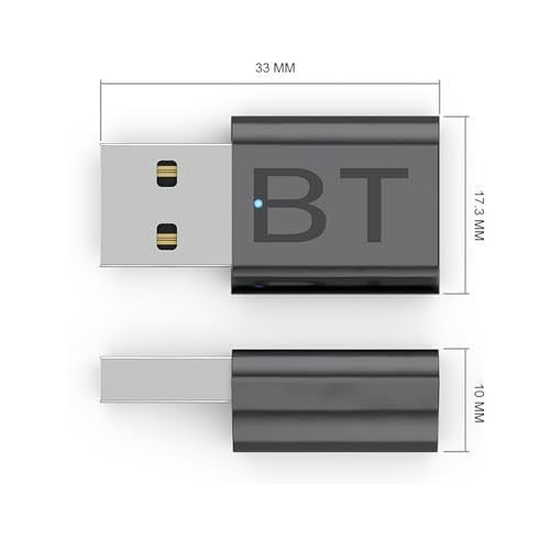 Mini 2-in-1 USB Bluetooth Receiver,5.4 Wireless Audio Adapter 3.5mm Car Kit Music Receiver for Home/Car Stereo Sound System, Bluetooth Adapter(Aux in) with 3.5mm Cable