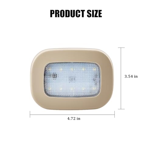 Car Interior Ceiling Roof Lights, 10LED Magnetic USB Rechargeable Vehicle Dome Lamp, Wireless Battery Powered Automotive Roof Lights, Universal for SUV Caravan Truck (Beige) - color: Beige