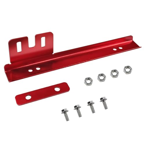Car License Plate Bracket Holder, Aluminum Front Bumper License Plate Relocator Frame Holder Bar, License Plate Mount Bracket Kit with Bolts and Nuts, Universal License Plate Holder (Red) - color: Red