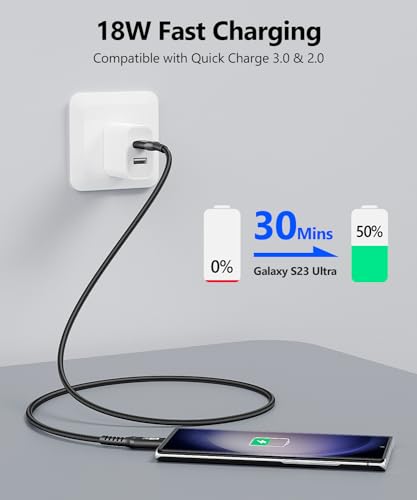 SUNGUY 10Gbps Android Auto USB Cable 3FT, 3A USB C 3.1 Gen2 Cable Data Transfer, USB C CarPlay Cable Fast Charging Compatible with iPhone 17/16/15 Series, Samsung Galaxy S25 S24 Ultra, Pixel-Black - color: Black, size: 3FT