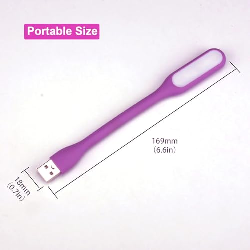 Mini Flexible Light, Portable USB Led Reading Night Lamp for PC Laptop Computer Notebook Power Bank - 2 Pack (Purple) - color: Purple