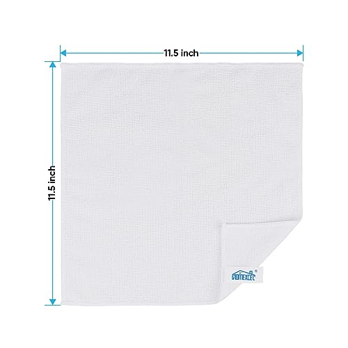 HOMEXCEL 24PK Microfiber Cleaning Cloth, Cleaning Rag for Home, 11.5x11.5in - color: White