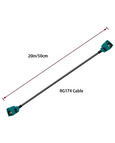Fakra Z Cable Fakra Z Female to Fakra Z Female RF Coax Cable 20in/50cm Fakra Z Female Vehicle Car Antenna Extension Cable RG174 for Car Stereo GPS Navigation - size: 20in/50cm