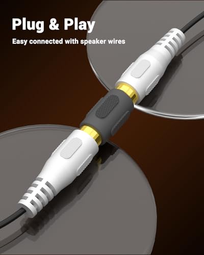 VCE RCA Female to Female Coupler, Gold Plated RCA Adapter, 6-Pack