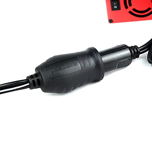 BESTEK 12V 24V Extension Cord Plug Socket with Battery Clamp, 3.9ft/1.2m 16AWG Battery Clip-On Car Cigarette Lighter Adapter