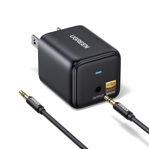 UGREEN Bluetooth 6.0 LDAC Audio Adapter for TV Home Speakers, High-Resolution Wireless Audio Bluetooth Receiver, Add Bluetooth Wireless to AUX/RCA Stereo Systems, Plug & Play and Dual Device Pairing
