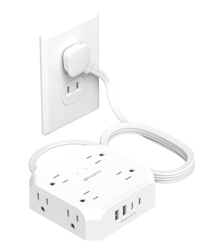 2 Prong Power Strip, WRXDMC 2 Prong to 3 Prong Outlet Adapter with 5ft Cord - size: 5FT
