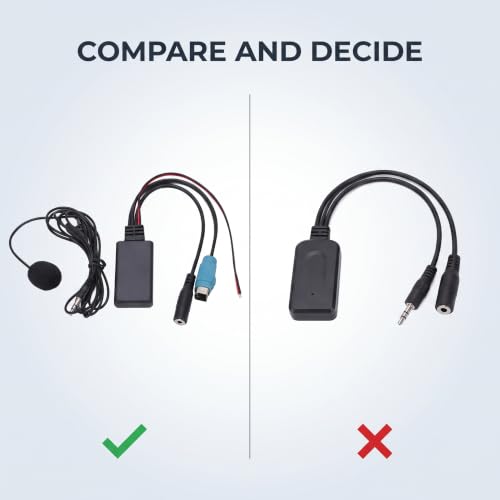Bluetooth AUX Receiver Module, 5.0 AUX in Cable Adapter with Removable Microphone, Clear Audio Streaming Easy Installation for Car CD Player for KCE 237B 2009 Up