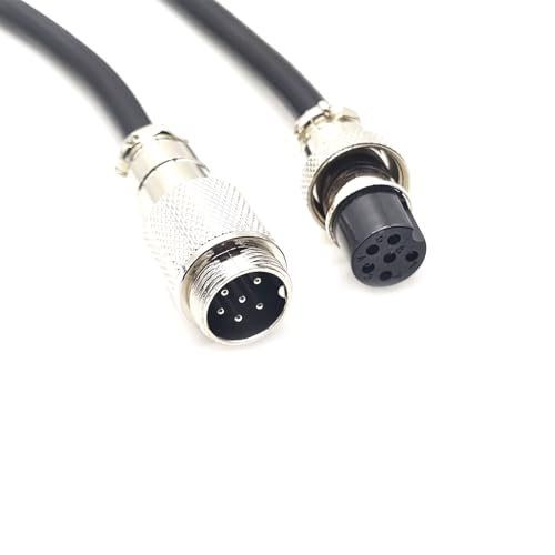 GX16 6 Pin Cable Male to Female Head Aviation Cordset, GX16 6 Pin Panel Mount Circular Metal Aviation Connector Adapter Male to Female(5Meter) - size: 16.4ft