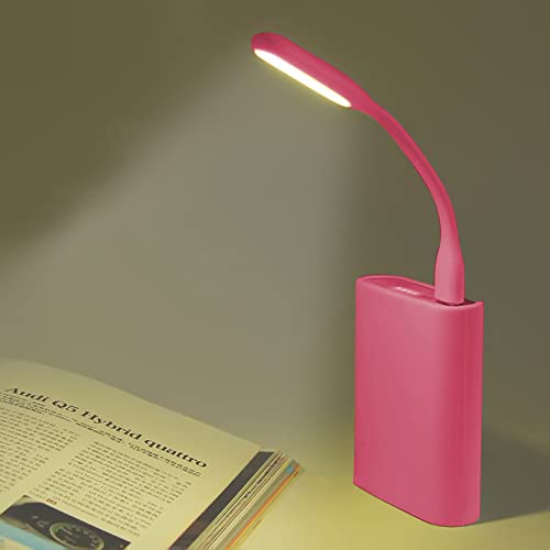 Mini Flexible Light, Portable USB Led Reading Night Lamp for PC Laptop Computer Notebook Power Bank - 2 Pack (Pink) - color: Pink